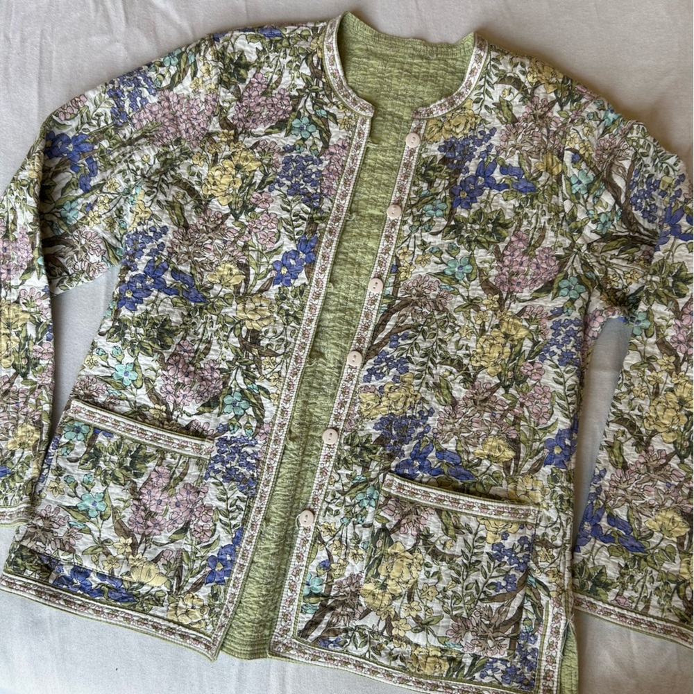 Reversible Floral Quilted Women's Jacket